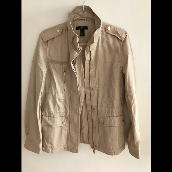 beige military jacket